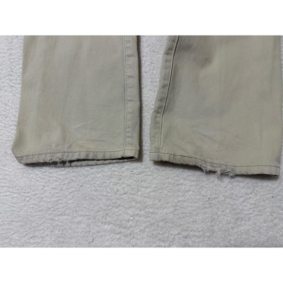 Levis 501 Jeans Mens 34x32 Beige Straight 100% Cotton Denim Button Fly VTG Y2K - Picture 5 of 13